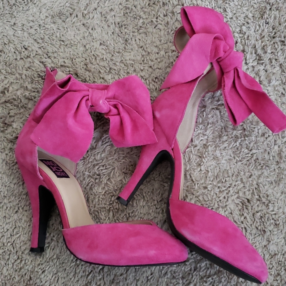 Pink Suede Heels
